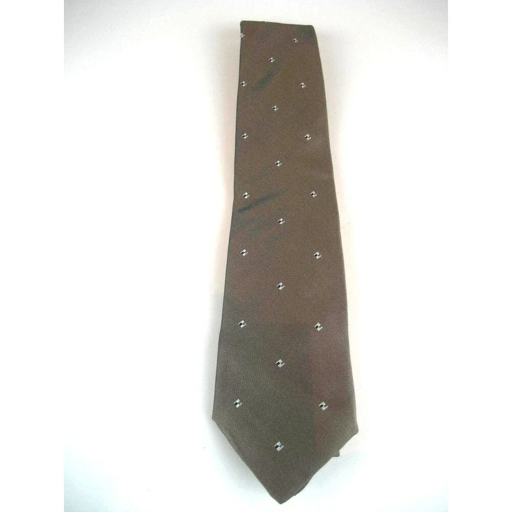 Givenchy Monsieur 100% Silk Brown Geometric Design  Necktie